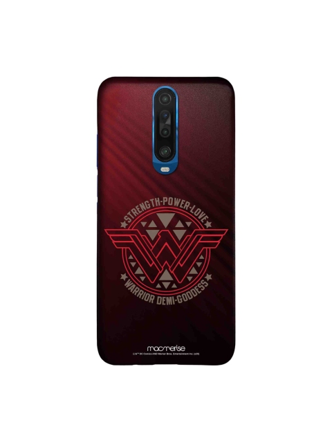 macmerise Maroon & Black Wonder Women Stamp Printed Xiaomi Poco X2 Back Case