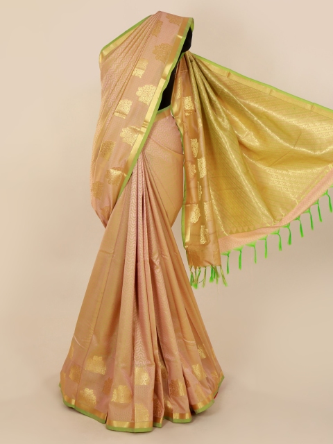 Pothys Peach-Coloured Printed Art Silk Saree