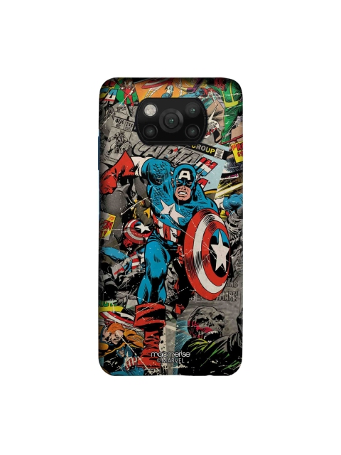 macmerise Red & Blue Comic Captain America Printed Xiaomi Poco X3 Back Case