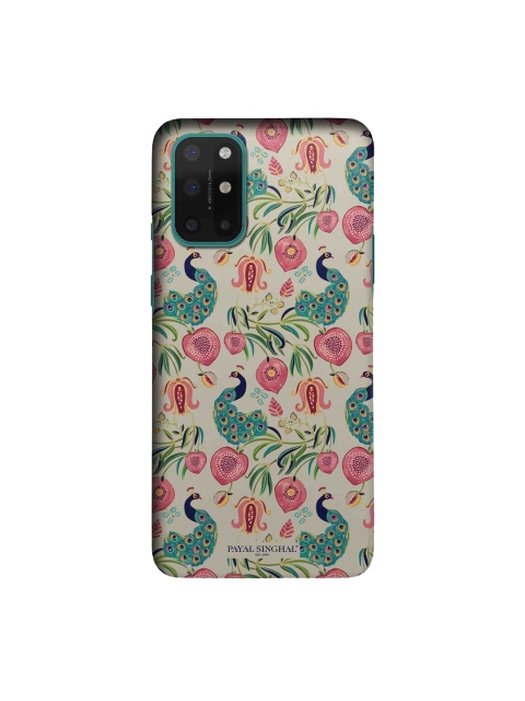 macmerise Beige & Pink Floral-Printed Printed OnePlus 8T Back Cover