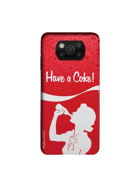 macmerise Red & White Have A Coke Girl Printed Xiaomi Poco X3 Back Case