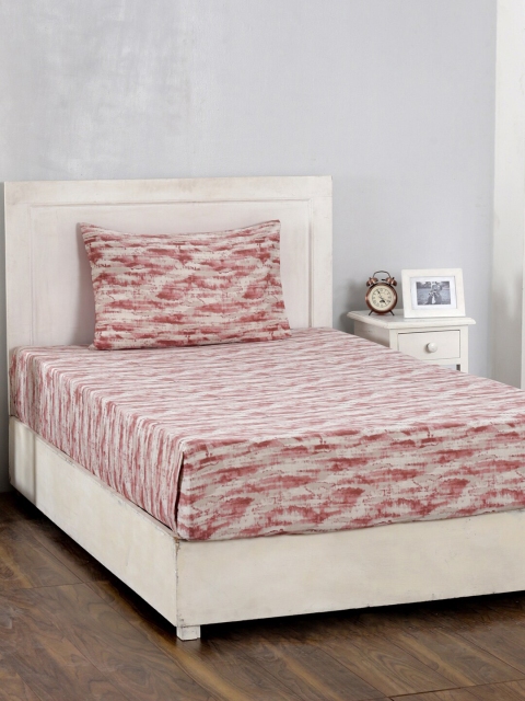 MASPAR Red & Beige Textura Print 210 TC Cotton 1 Single Bedsheet with 1 Pillow Covers
MASPAR Red & Beige Textura Print 210 TC Cotton 1 Single Bedsheet with 1 Pillow Covers