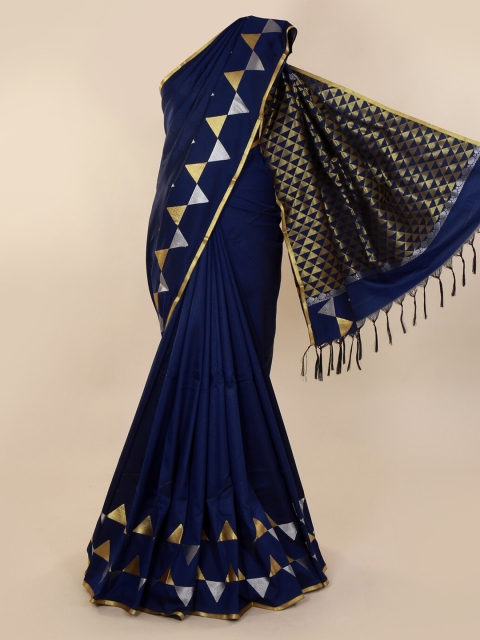 Pothys Navy Blue Woven Design Art Silk Saree