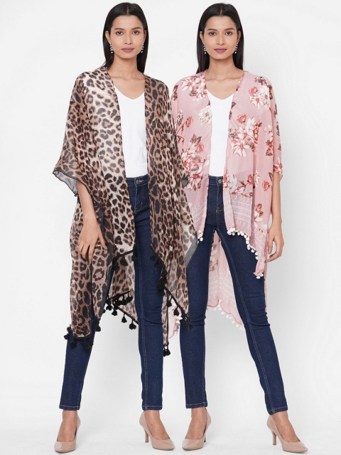 Get Wrapped Women Pack of 2 Multicoloured Printed Kimono Shrug Women with Pom Pom, Multi
Get Wrapped Women Pack of 2 Multicoloured Printed Kimono Shrug Women with Pom Pom, Multi
