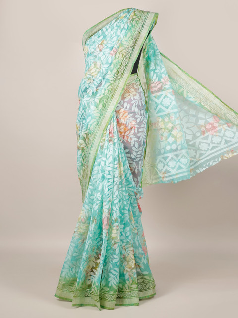 Pothys Blue & White Jute Silk Woven Design Saree 
Pothys Blue & White Jute Silk Woven Design Saree