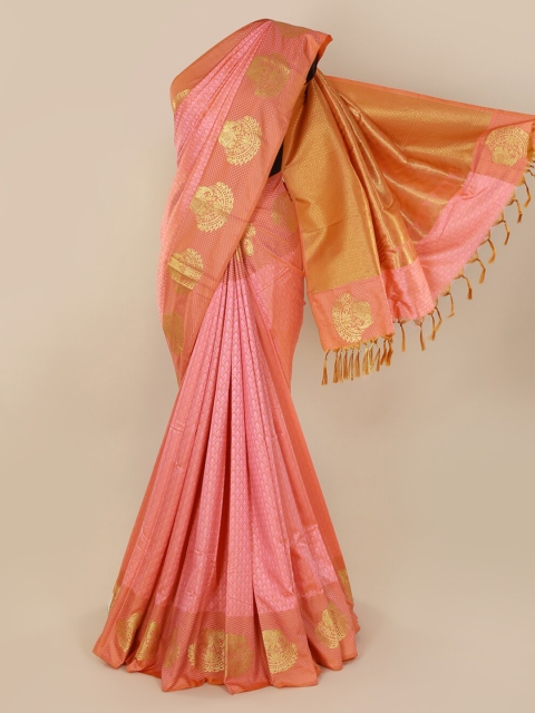 Pothys Peach-Coloured Woven Design Art Silk Saree