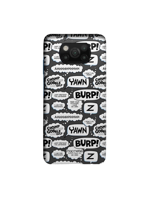 macmerise Grey & White Moods of Garfield Xiaomi Poco X3 Sleek Back Case