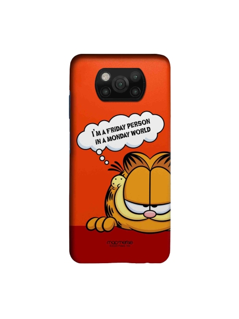 macmerise Orange & Yellow Friday Garfield Xiaomi Poco X3 Sleek Back Case