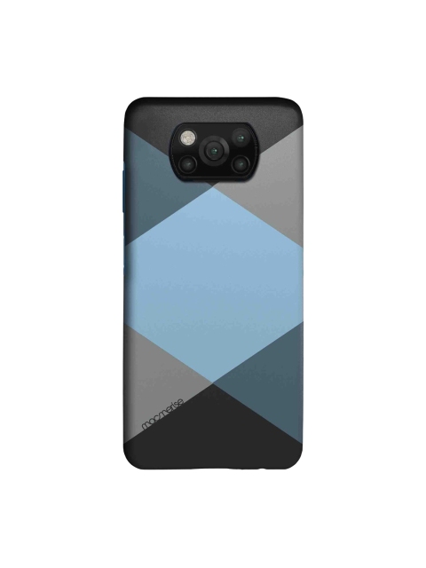 macmerise Teal Blue & Black Criss Cross Xiaomi Poco X3 Back Case