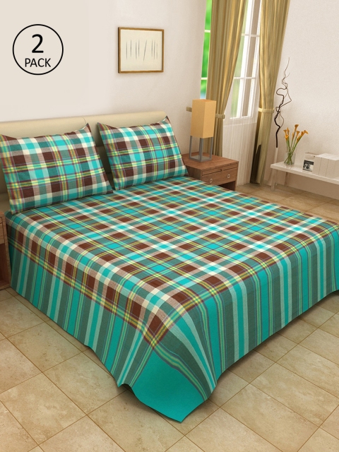 KLOTTHE Set Of 2 Blue & White Checked Cotton Double King Bed Covers With 4 Pillow Covers
KLOTTHE Set Of 2 Blue & White Checked Cotton Double King Bed Covers With 4 Pillow Covers