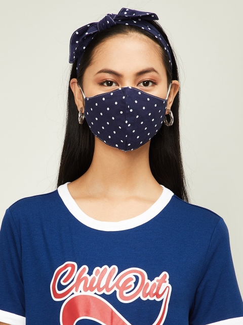 Ginger by Lifestyle Women Navy Blue & White Printed 2-Ply Reusable Cloth Mask with Hairband
Ginger by Lifestyle Women Navy Blue & White Printed 2-Ply Reusable Cloth Mask with Hairband