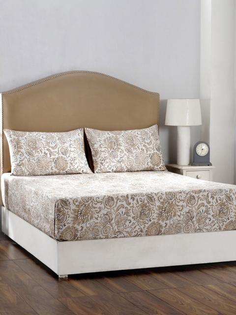 MASPAR Beige & White Zoe Flower Print 210 TC Cotton 1 King Bedsheet with 2 Pillow Covers
MASPAR Beige & White Zoe Flower Print 210 TC Cotton 1 King Bedsheet with 2 Pillow Covers