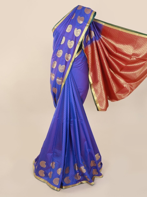 Pothys Blue Woven Design Art Silk Saree