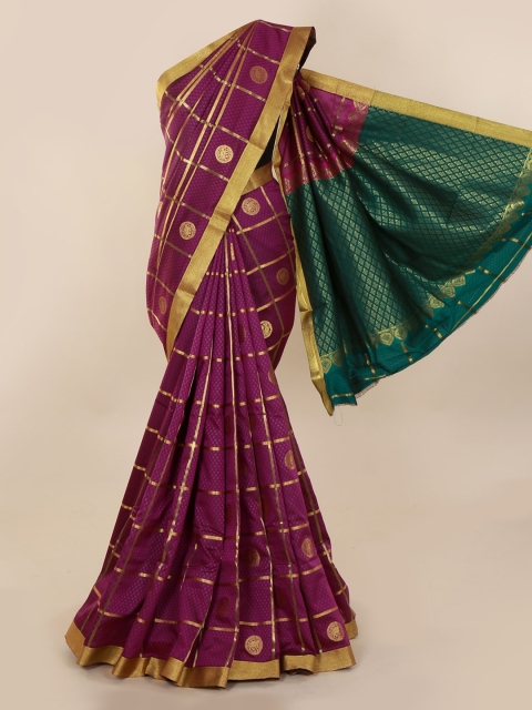 Pothys Violet Woven Design Art Silk Saree