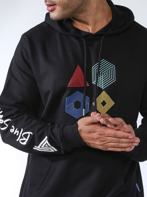 Blue Saint Men Black Printed Sweatshirt
