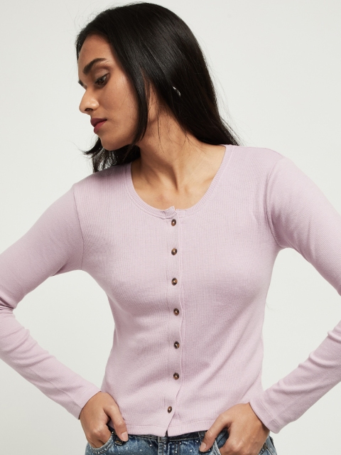 max Women Lavender Solid Top
