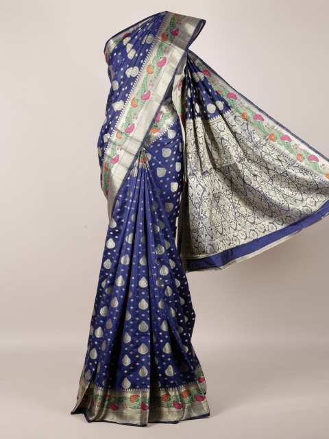 Pothys Navy Blue Woven Design Saree