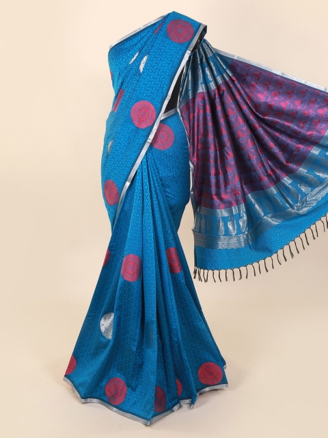 Pothys Blue Woven Design Art Silk Saree