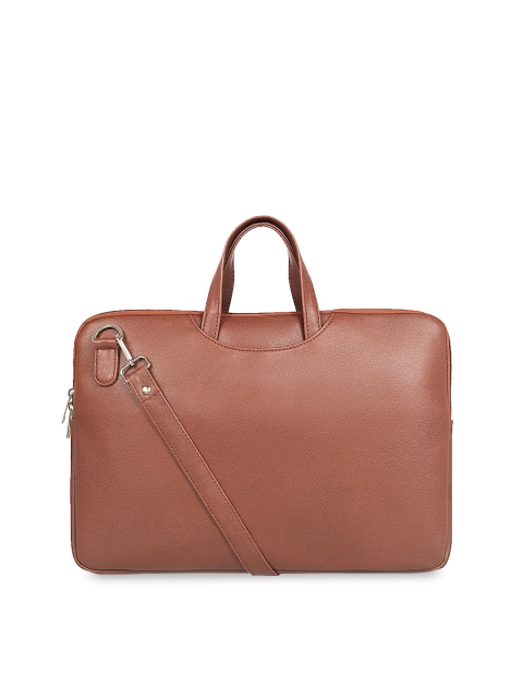 Toteteca Unisex Brown Textured 15 Inch Laptop Bag