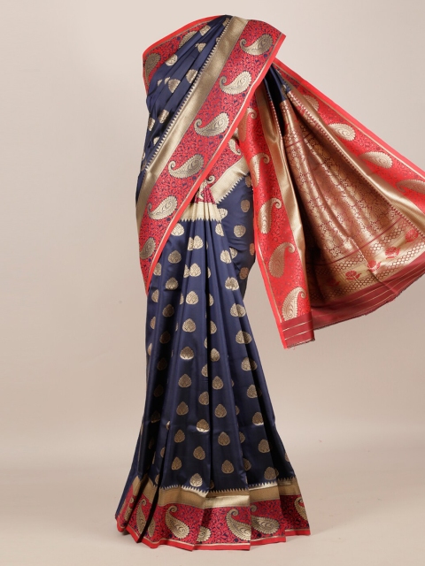 Pothys Navy Blue Woven Design Saree