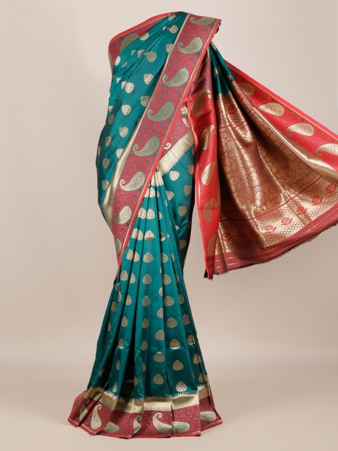 Pothys Blue Woven Design Jute Silk Saree