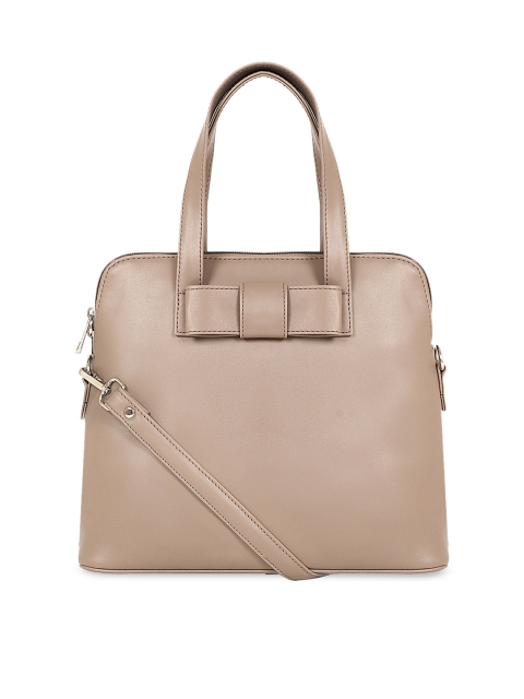 Toteteca Beige Solid Handheld Bag