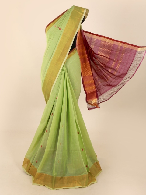 Pothys Green Solid Saree