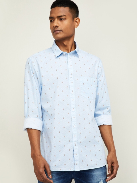 CODE by Lifestyle Men Blue Regular Fit Printed Casual Shirt