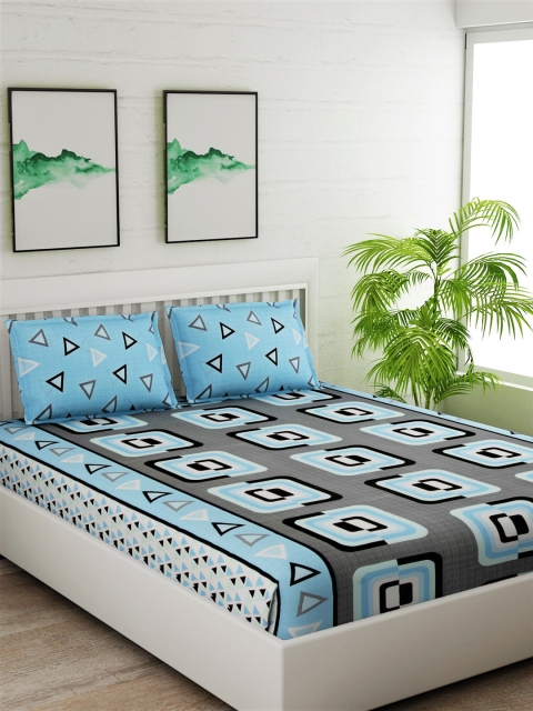 Salona Bichona Blue & Grey Geometric 144 TC Cotton 1 Queen Bedsheet with 2 Pillow Covers
Salona Bichona Blue & Grey Geometric 144 TC Cotton 1 Queen Bedsheet with 2 Pillow Covers
