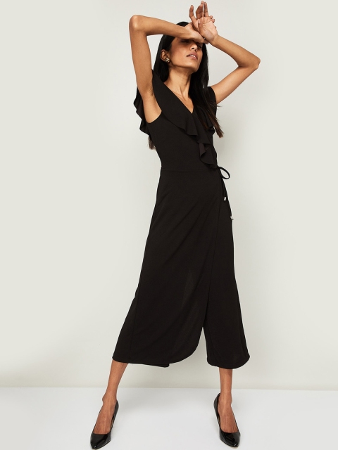 CODE by Lifestyle Women Black Solid Culotte Jumpsuit
