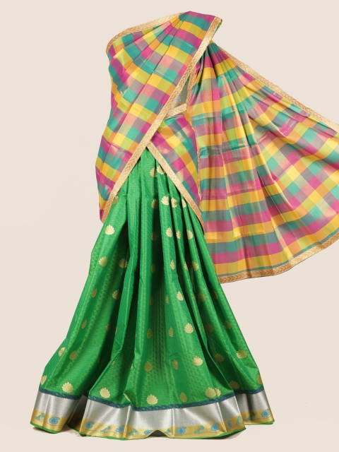 Pothys Multicoloured Checked Half Saree, Multi