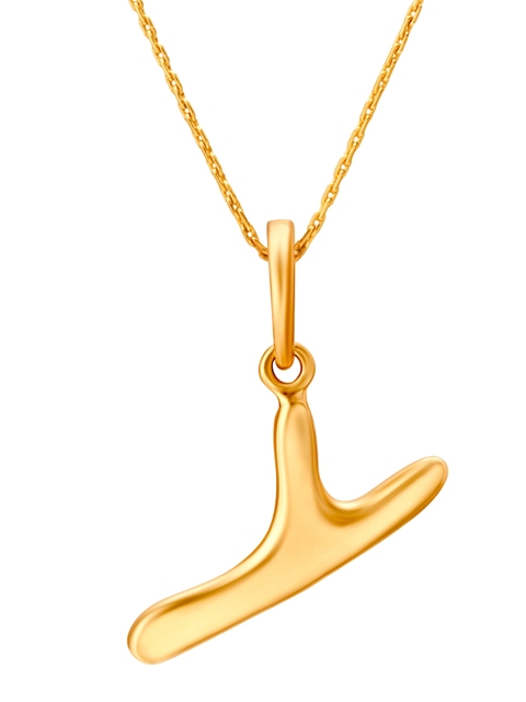 Mia by Tanishq Perfect 'Y' Gold Pendant, Yellow