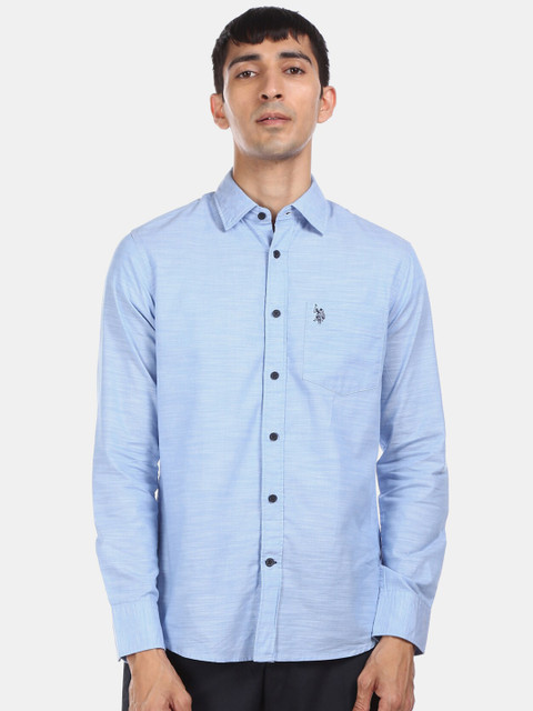 U.S. Polo Assn. Men Blue Regular Fit Solid Casual Shirt
U.S. Polo Assn. Men Blue Regular Fit Solid Casual Shirt
