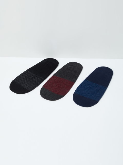 max Men Pack Of 3 Patterned Shoe Liners, Blue
