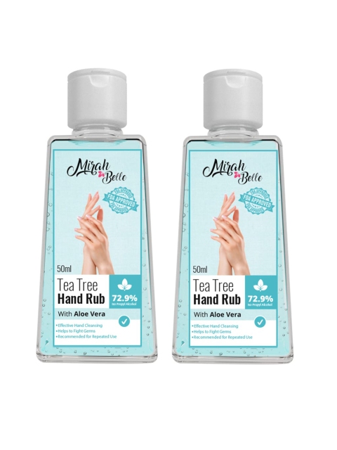 Mirah Belle Unisex Pack Of 2 Tea Tree Aloe Vera Hand Rub Sanitizer 100ml, Blue
Mirah Belle Unisex Pack Of 2 Tea Tree Aloe Vera Hand Rub Sanitizer 100ml, Blue