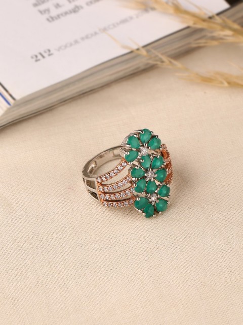 ADORN by Nikita Ladiwala 92.5 Sterling Silver White & Green CZ Studded Handcrafted Sustainable Finger Ring
ADORN by Nikita Ladiwala 92.5 Sterling Silver White & Green CZ Studded Handcrafted Sustainable Finger Ring