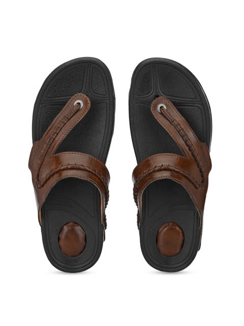 AfroJack Men Brown & Black Comfort Sandals