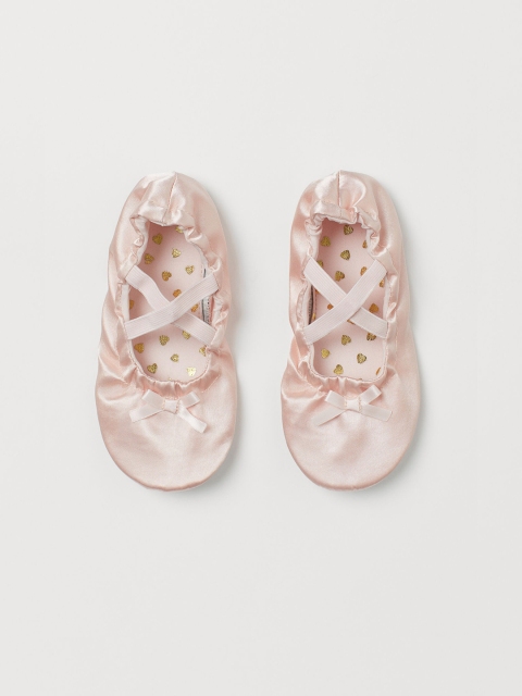 H&M Girls Pink Satin Ballet Shoes