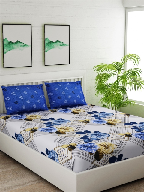 Salona Bichona Blue & White Floral 144 TC Cotton 1 Queen Bedsheet with 2 Pillow Covers
Salona Bichona Blue & White Floral 144 TC Cotton 1 Queen Bedsheet with 2 Pillow Covers