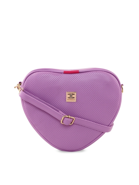 ESBEDA Purple Solid Heart Shaped Sling Bag