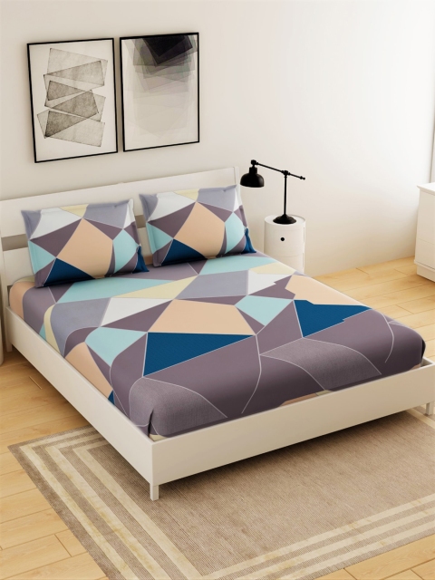 Salona Bichona Grey & Brown Geometric 144 TC Polyester 1 Queen Bedsheet with 2 Pillow Covers
Salona Bichona Grey & Brown Geometric 144 TC Polyester 1 Queen Bedsheet with 2 Pillow Covers