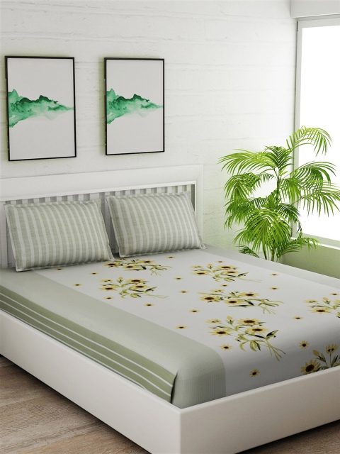 Salona Bichona Green & White Floral 144 TC Cotton 1 Queen Bedsheet with 2 Pillow Covers
Salona Bichona Green & White Floral 144 TC Cotton 1 Queen Bedsheet with 2 Pillow Covers