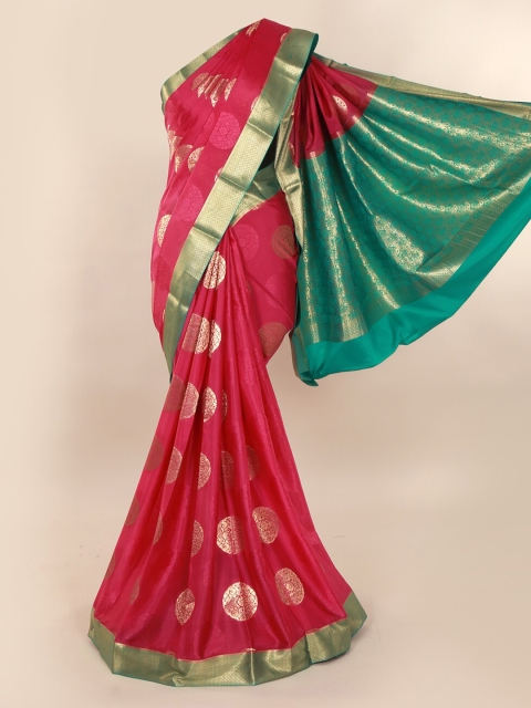 Pothys Pink Woven Design Mysore Silk Saree with Zari Border