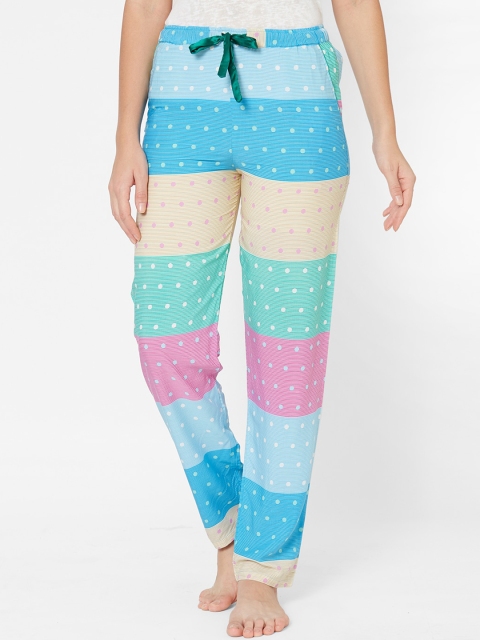 Juliet Women Blue & Pink Printed Lounge Pants 020001800000809