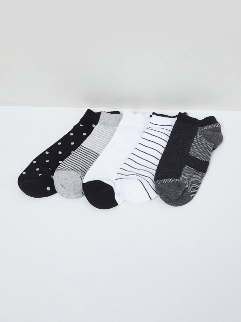 max Men Pack Of 3 Ankle-Length Socks, Black