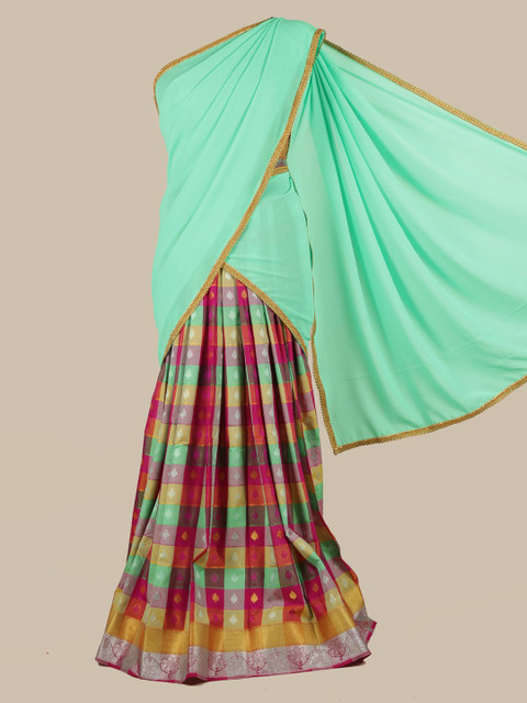 Pothys Multicoloured Checked Half Saree, Multi
Pothys Multicoloured Checked Half Saree, Multi