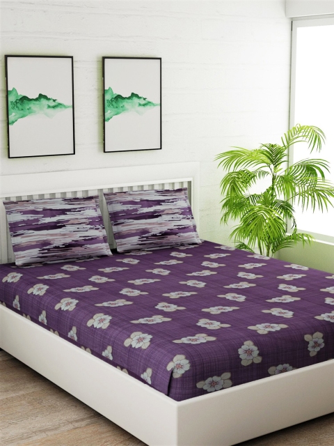 Salona Bichona Purple & Grey Floral 144 TC Cotton 1 Queen Bedsheet with 2 Pillow Covers
Salona Bichona Purple & Grey Floral 144 TC Cotton 1 Queen Bedsheet with 2 Pillow Covers