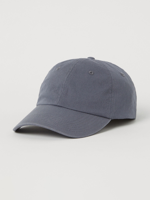 H&M Men Grey Solid Cotton Cap