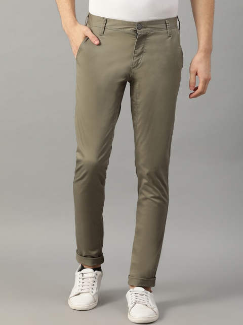 Bruun & Stengade Men Green Slim Fit Solid Chinos
