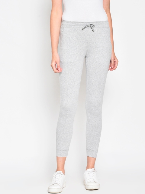 Hapuka Women Grey Melange Solid Slim Fit Joggers